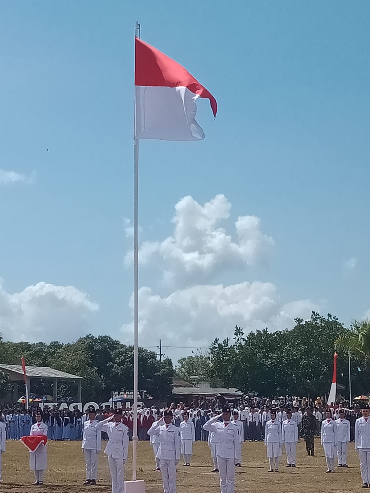 Upacara Peringatan Detik-Detik Proklamasi di RTH Tembokrejo Kecamatan Muncar